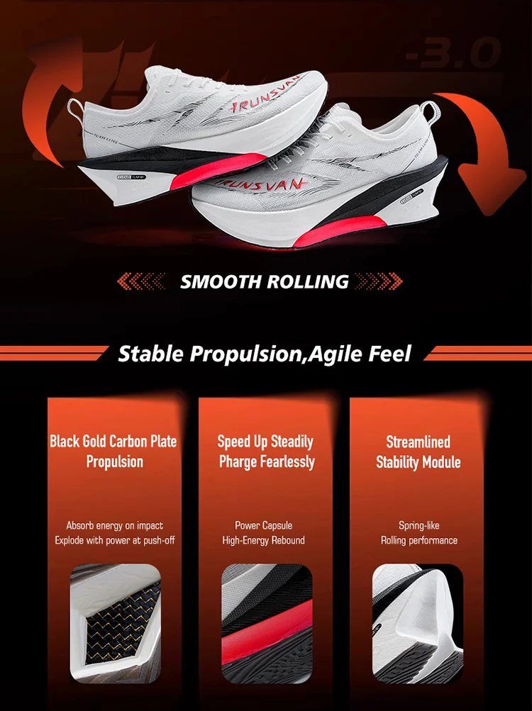 IRUNSVAN Carbonplatten-Laufschuhe mit stabiler Dämpfung eignen sich für Trainingstests und Marathon-Sportschuhe, Unisex 125 – Detail 4