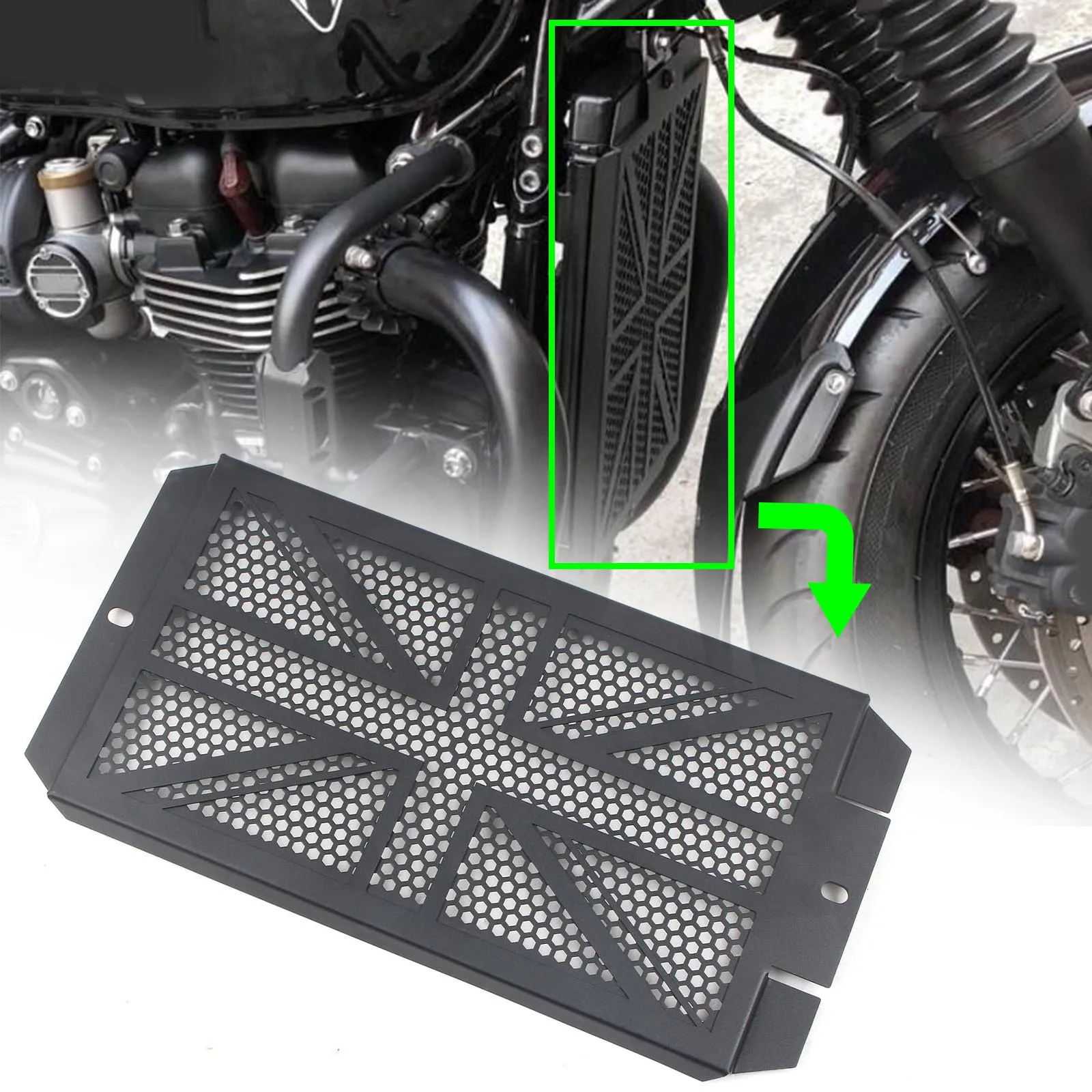 Motorcycle Radiator Guard Grille Cover Motocross Radiator Protector Cap For Triumph Bonneville T100 T120 Bobber Street Scrambler