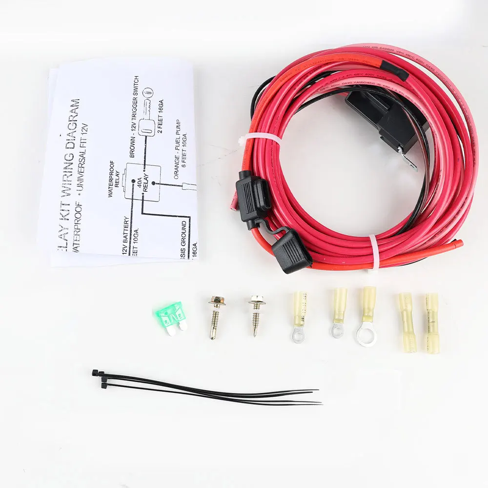 Automotive parts electric fuel pump harness relay kit 40A waterproof relay switch kit 12V P/N 30247