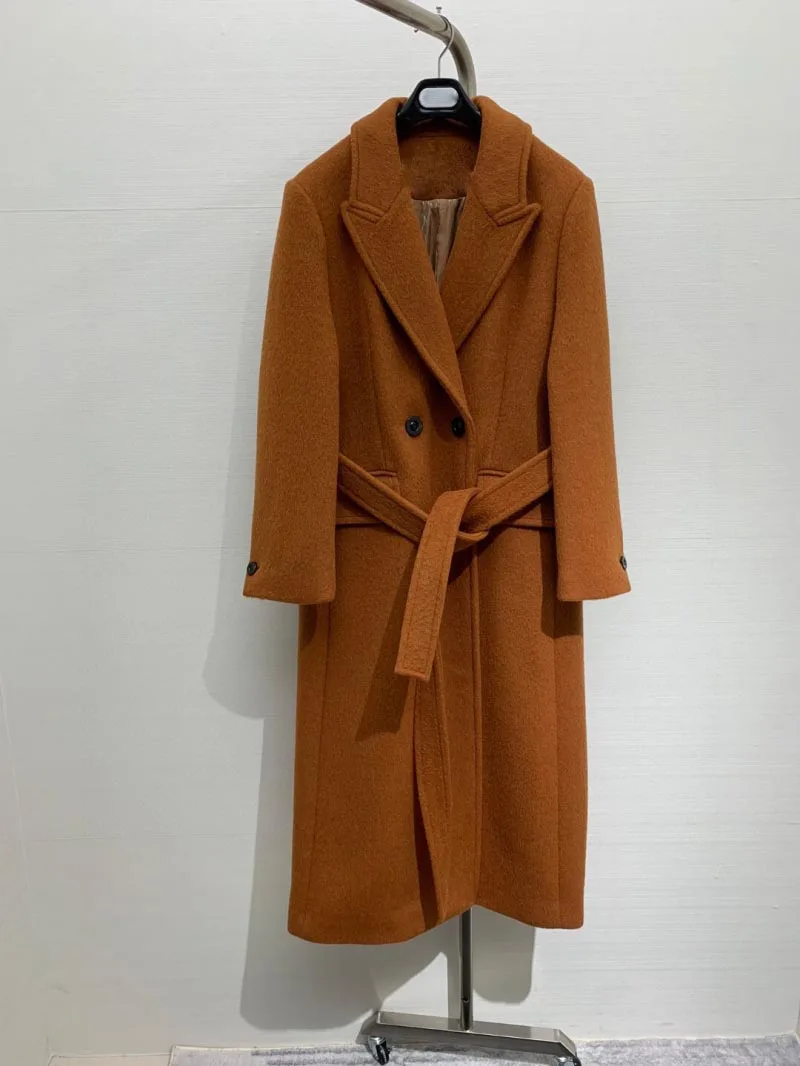 2024 Autumn/Winter New Women's Coat Fashionable and Exquisite Women's Wear Elegant Suli Camel Hair+Wool Coat