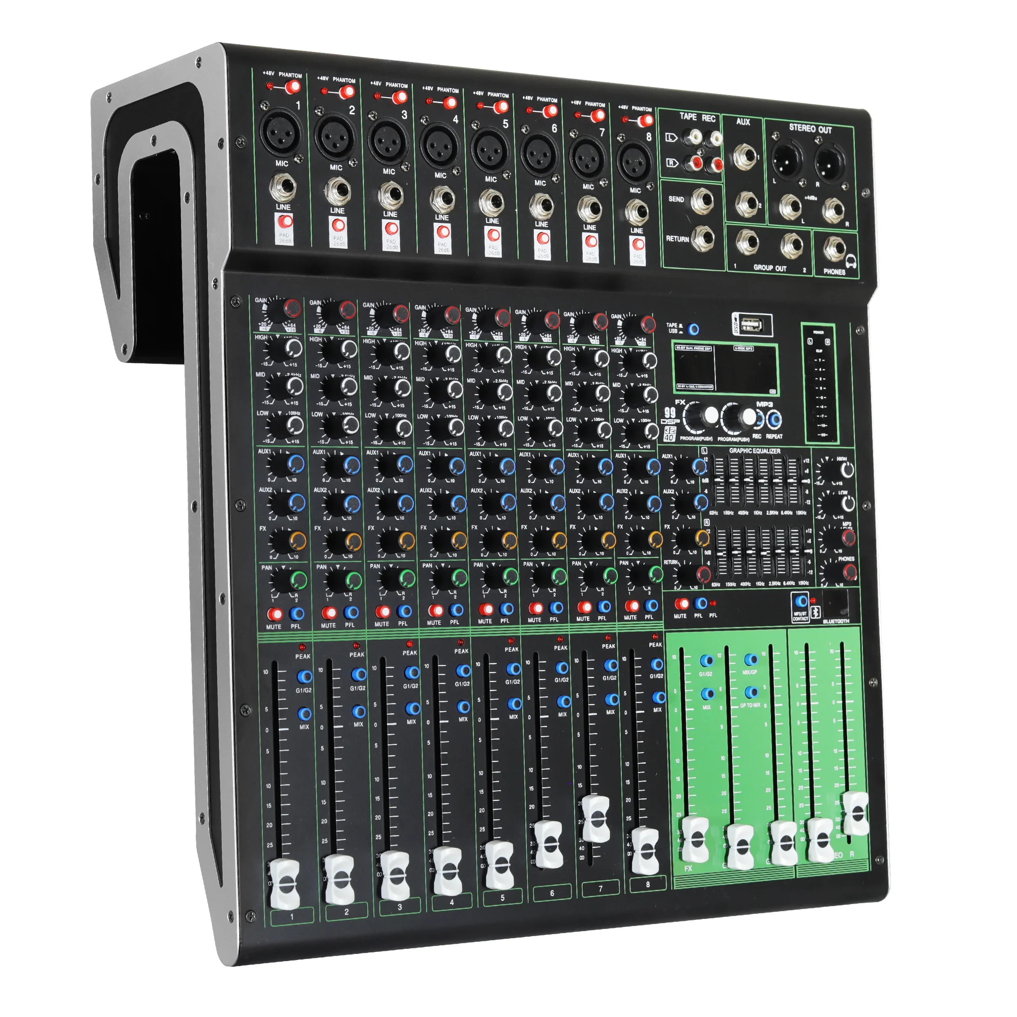 Accuracy Pro Audio MX8DSP Audio Sound Cards Mixers DJ Set Sound Mixer Professional For Party