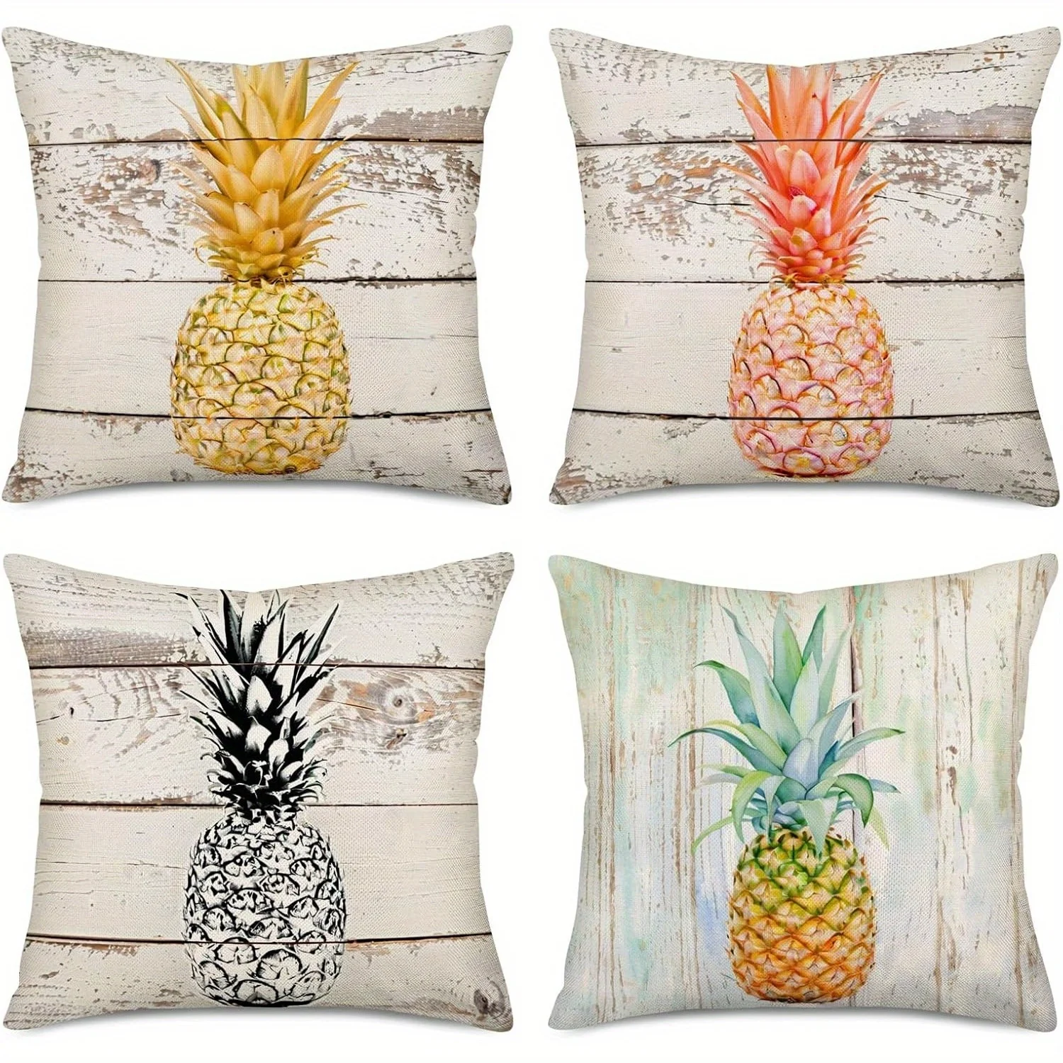 Tropical pineapple fruit pattern printing pillow cover Short plush Suitable living rooms bedrooms sofas throw cushion cover