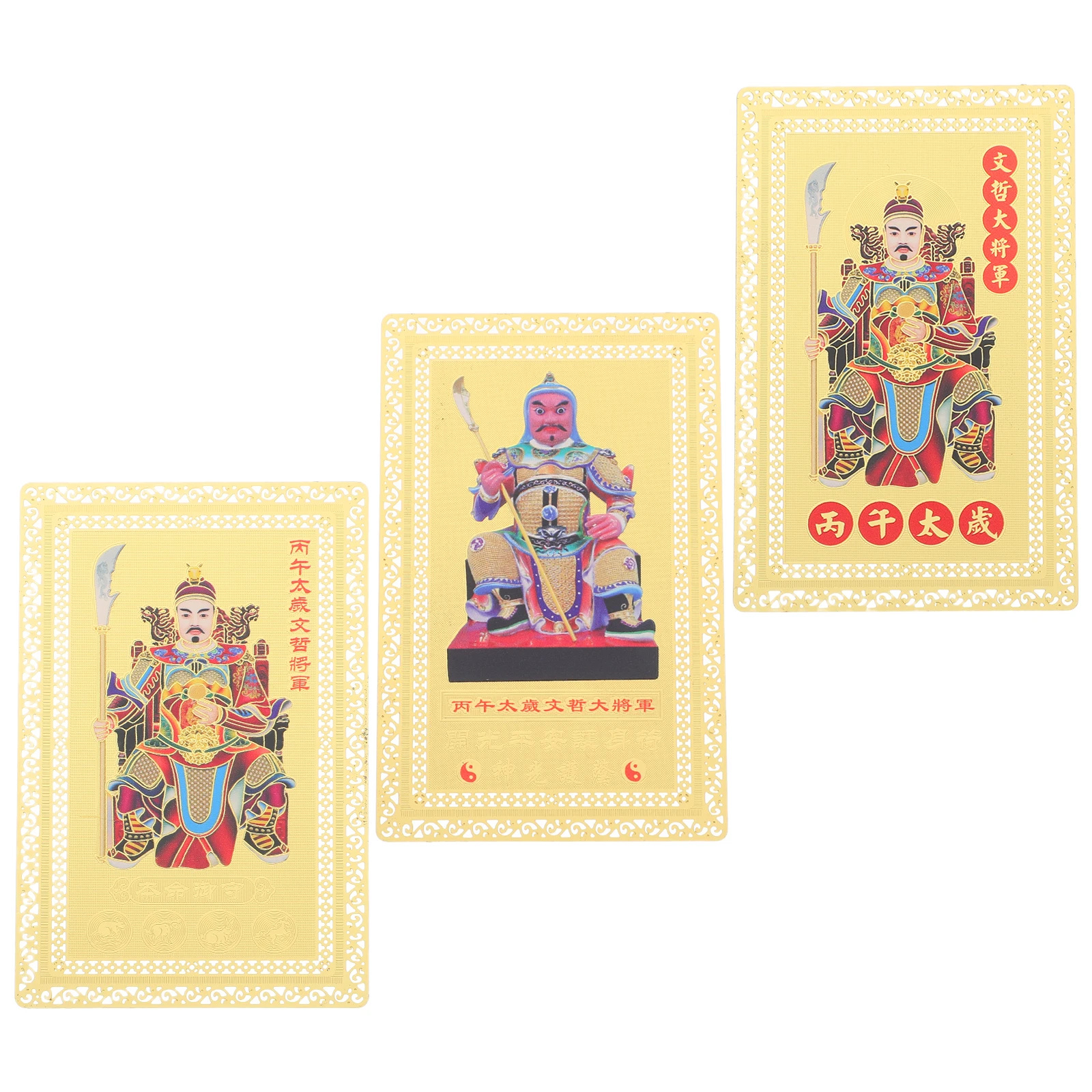 

3 Pcs Tai Sui Protective Peace Card Chinese New Year Cards Amulets Pendant Feng Shui Fortunes Blessing