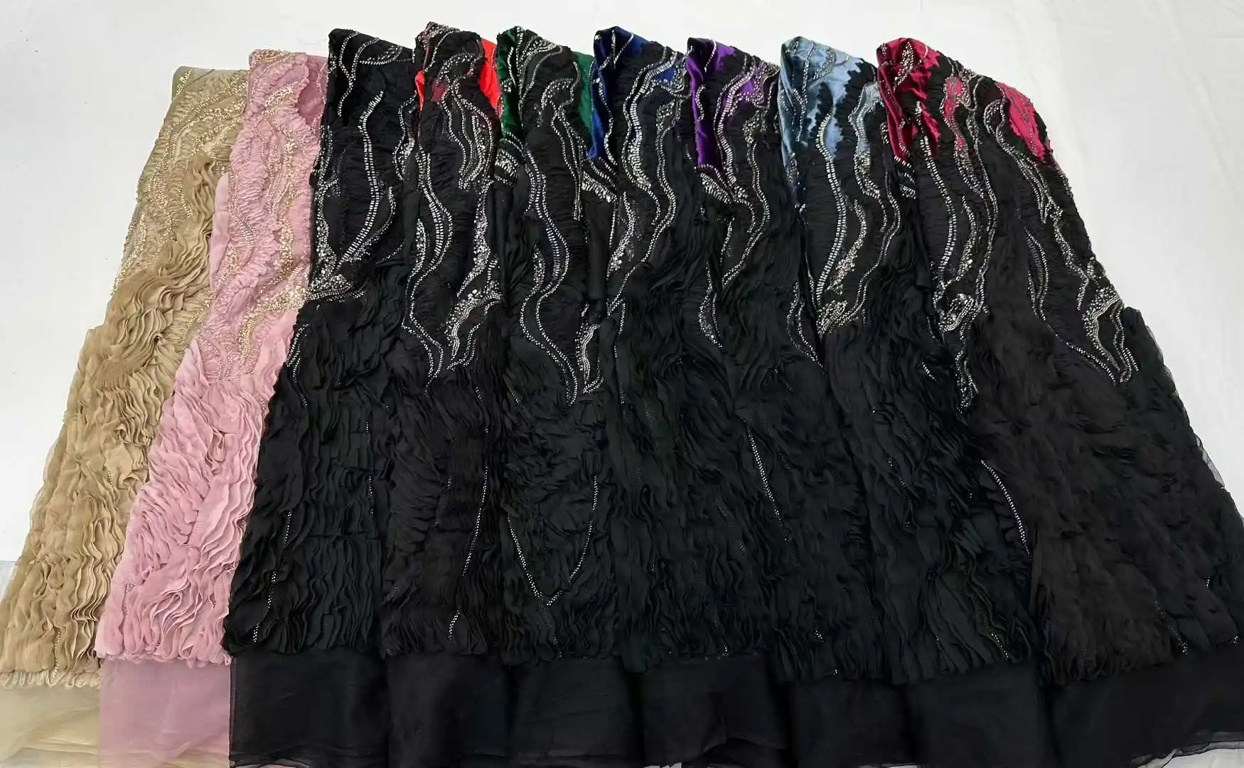 Luxury Beaded Mesh Lace Fabric Velvet Nigerian African Tulle French 2026 Beaded Net for Women Evening Dresses