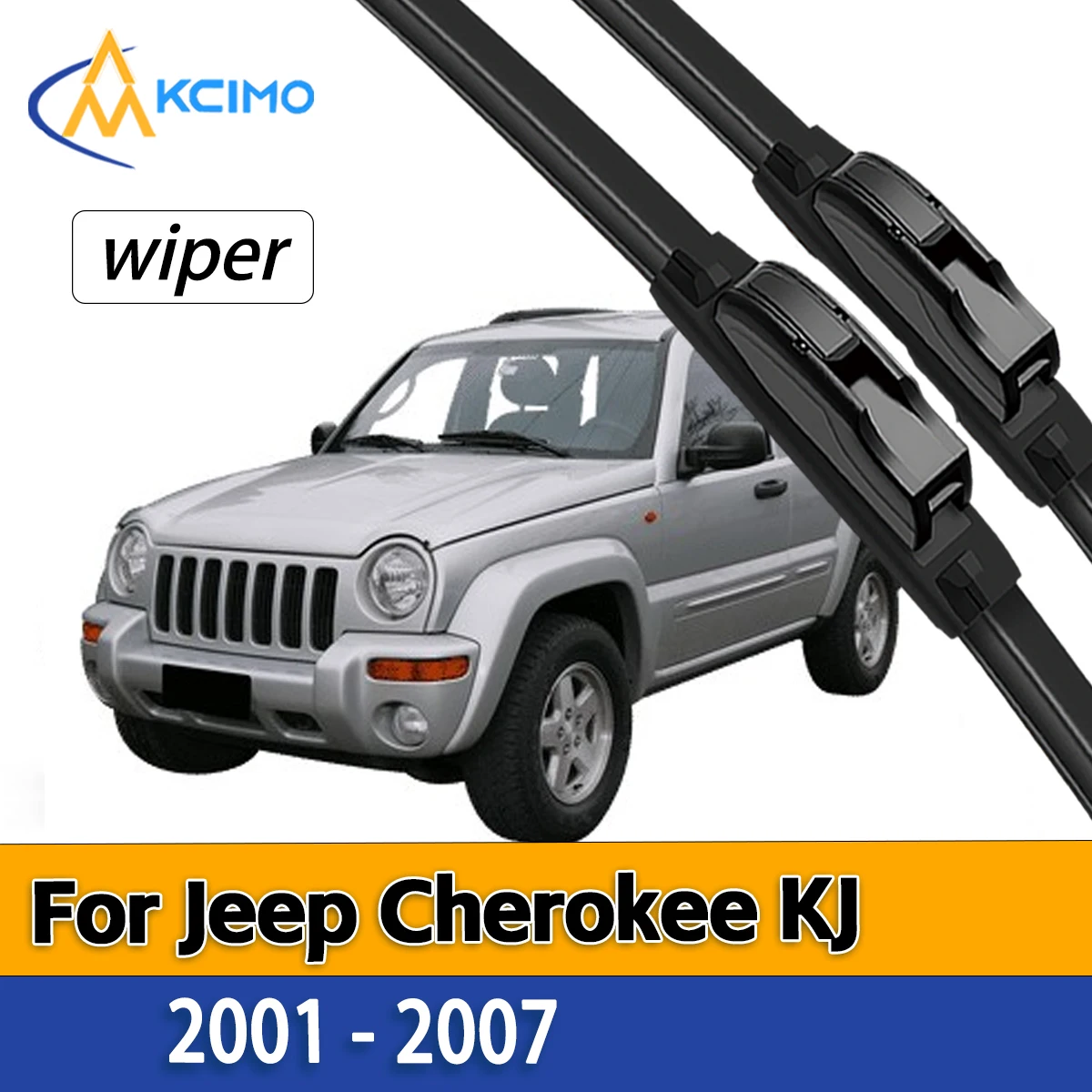 

2PCS Front Windshield Wiper Blades For Jeep Cherokee KJ 2001 - 2007 Silent Rubber