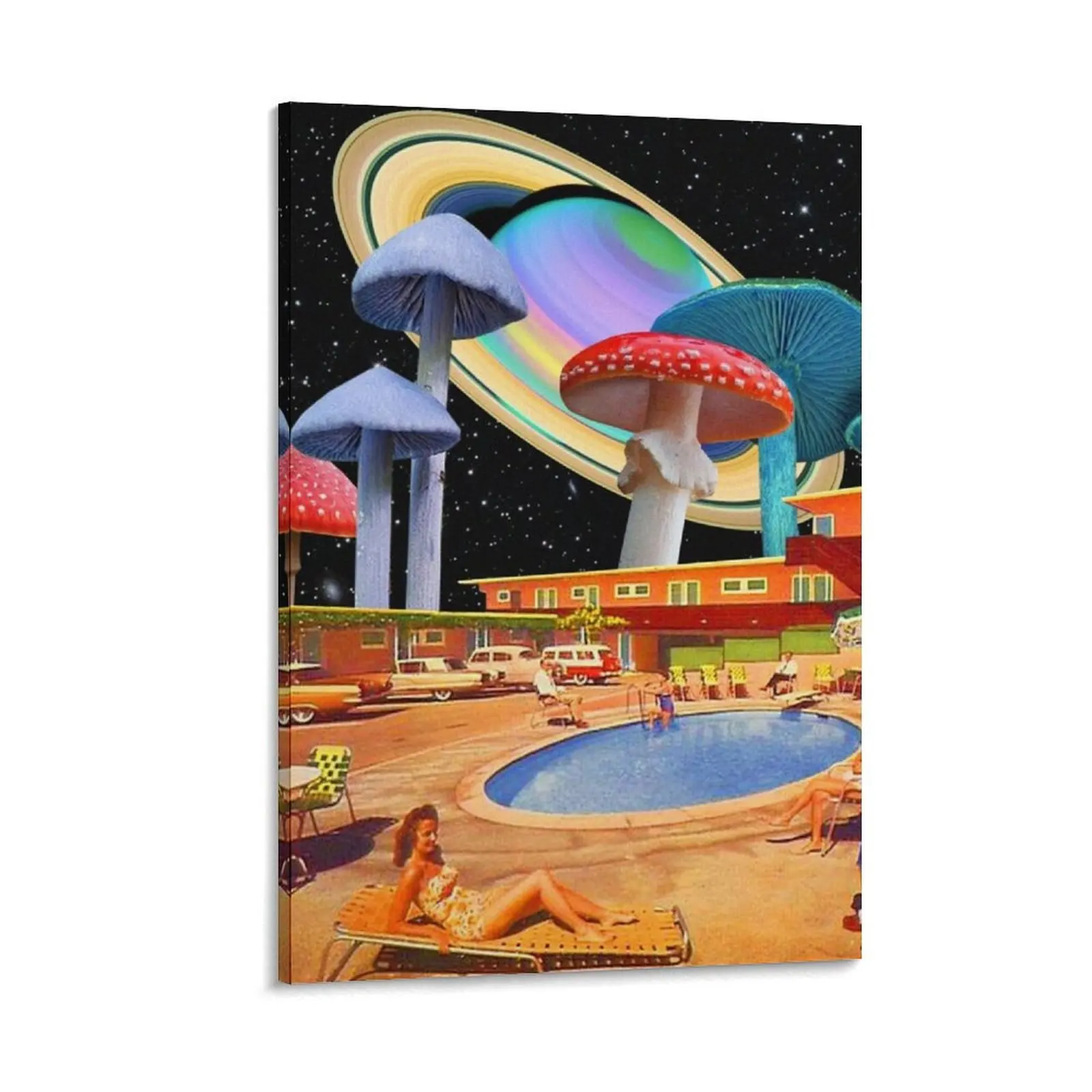 Mushroom motel Canvas Painting cute room decor wallpapers home decor anime poster canvas wall decoration