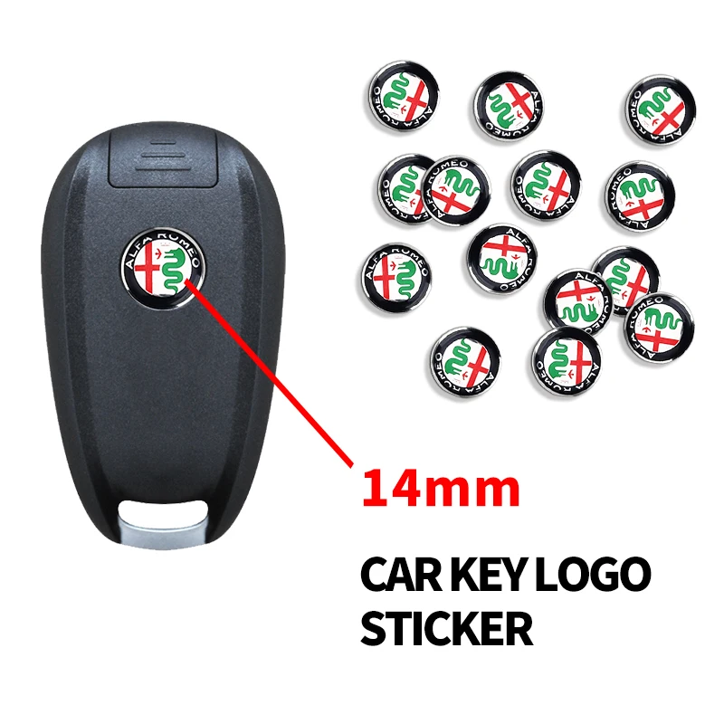 2/5/10pcs Car Key Emblem Sticker Logo Auto Key Sticker Emblem Decoration Decals For Alfa Romeo Sportiva Mito 147 GT Accessories