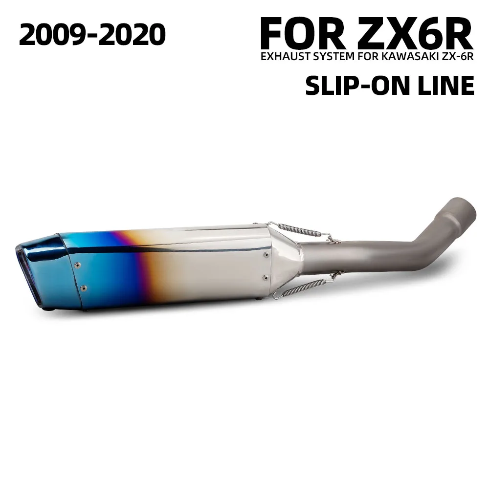 

Motorcycle Exhaust For Kawasaki ZX6R ZX-6R 09-20 ZX10R ZX-10R 11-20 Racing Slip on Line Middle Pipe Muffler with DB Killer