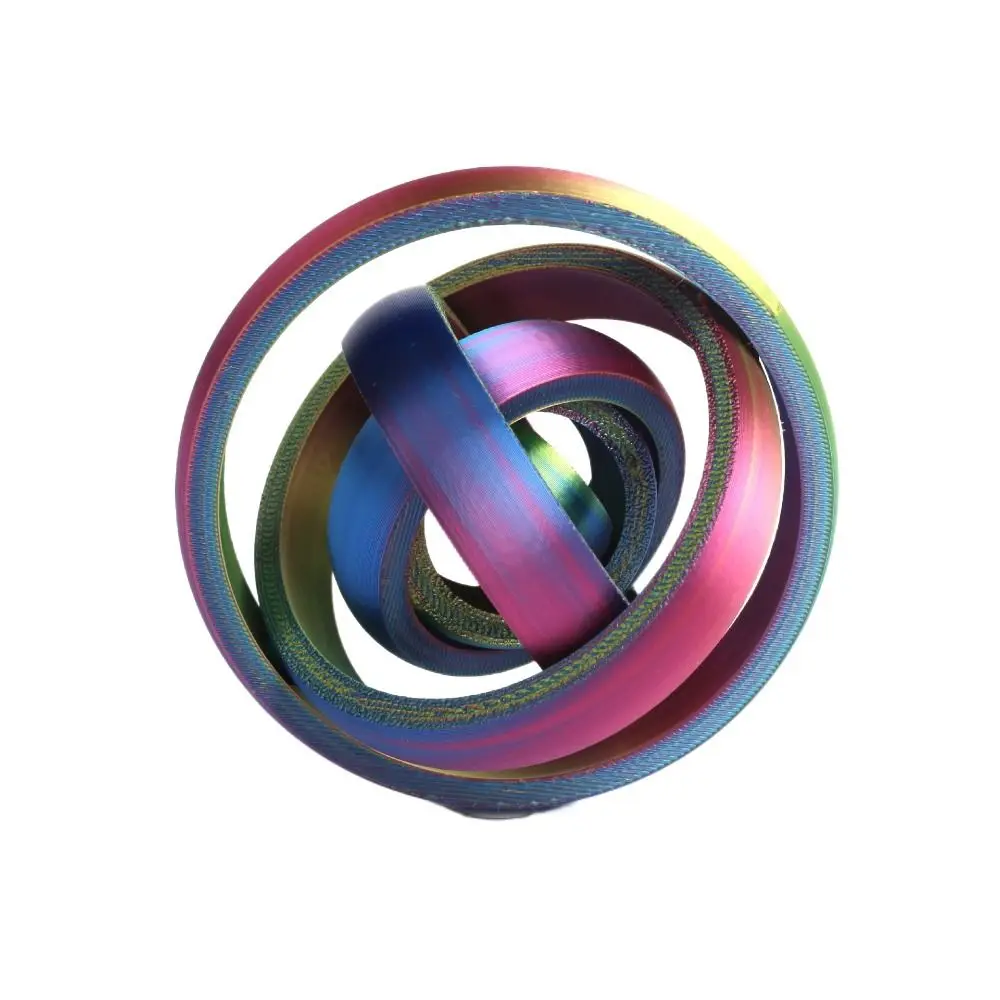 O-vormige Roterende Bal Speelgoed 3D Afdrukken Angst Relief Fidget Decompressie Plaat Oneindige Flip Kleurrijke Educatieve Spinner ADHD