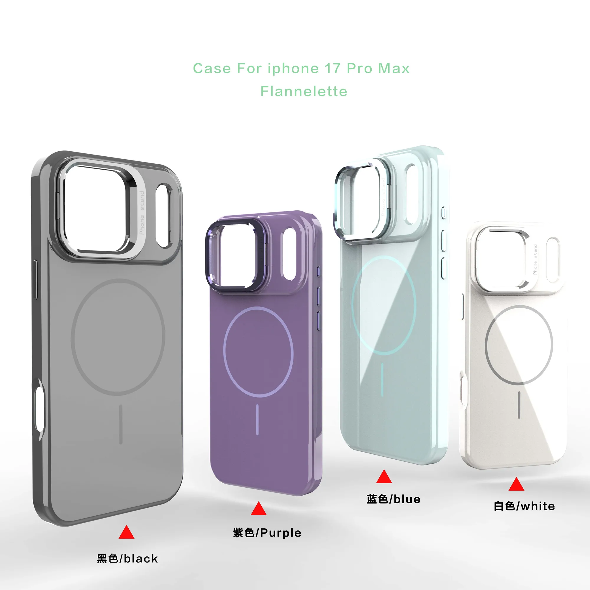

Original Color Plastic Magsafe Case For Apple iPhone 17 Pro Max Air 16 15 17Pro Metal Camera Ring Bracket Shockproof Armor Cover