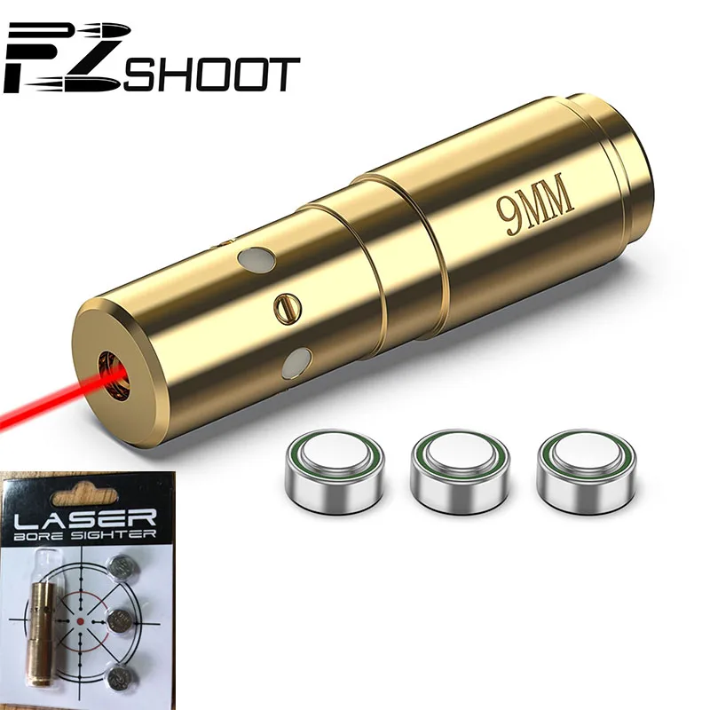 

EZshoot 9mm Cal Bore Sight Red Laser regular Fit Rifile Boresighter with Extra 3 Batteries zero quickly accuracy Hunting