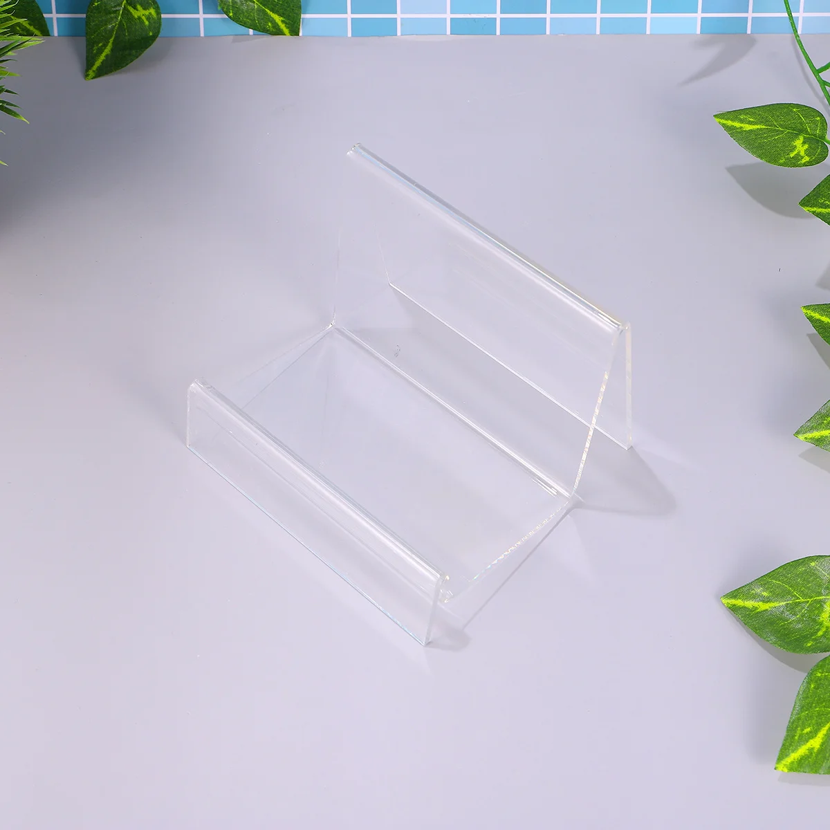 

1Pcs Clear Acrylic Display Shelf Single Layer Transparent Stand for Wallet Purse Phone Cosmetics Jewelry Nail Polish Organizer