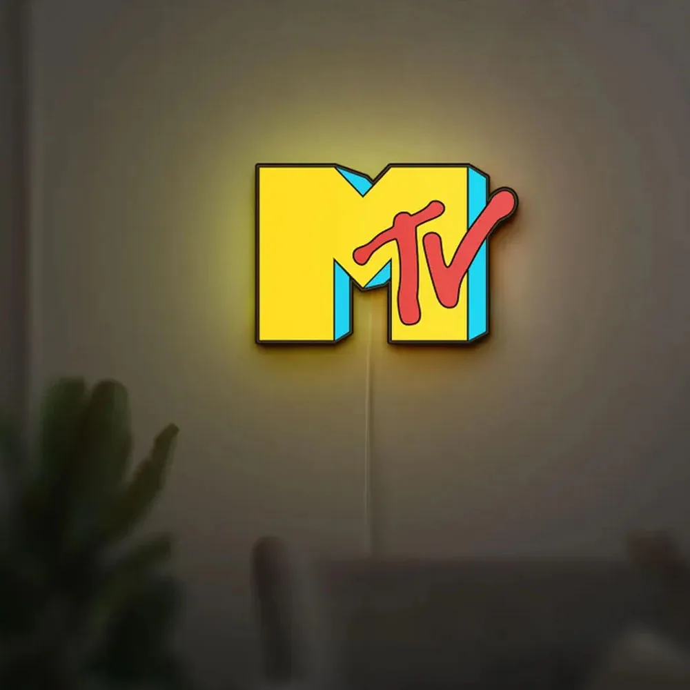 Music Television LED Light Sign MTV Logo for Music Record Room Beer Bar Wall Recording Studio Decor Gifts