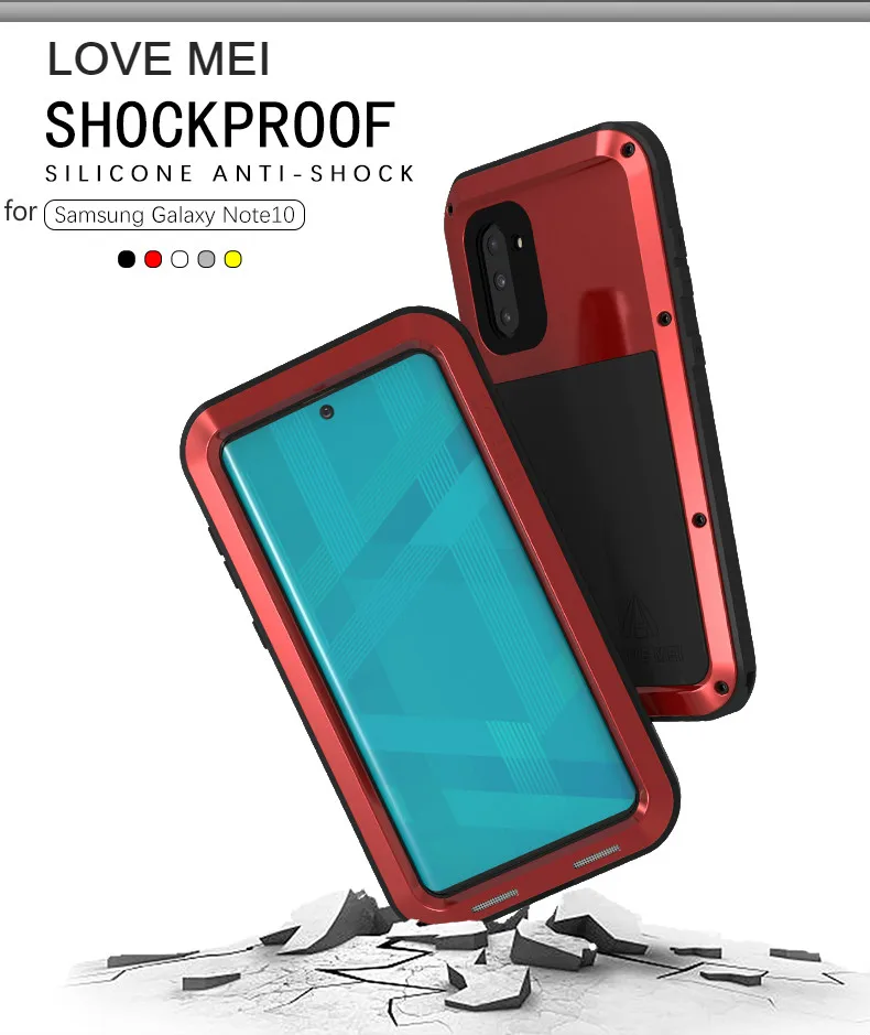 New Metal Case For Samsung Galaxy Note 10 Shockproof Anti-Fall Phone Cover Rugged Armor Case For Galaxy Note 10