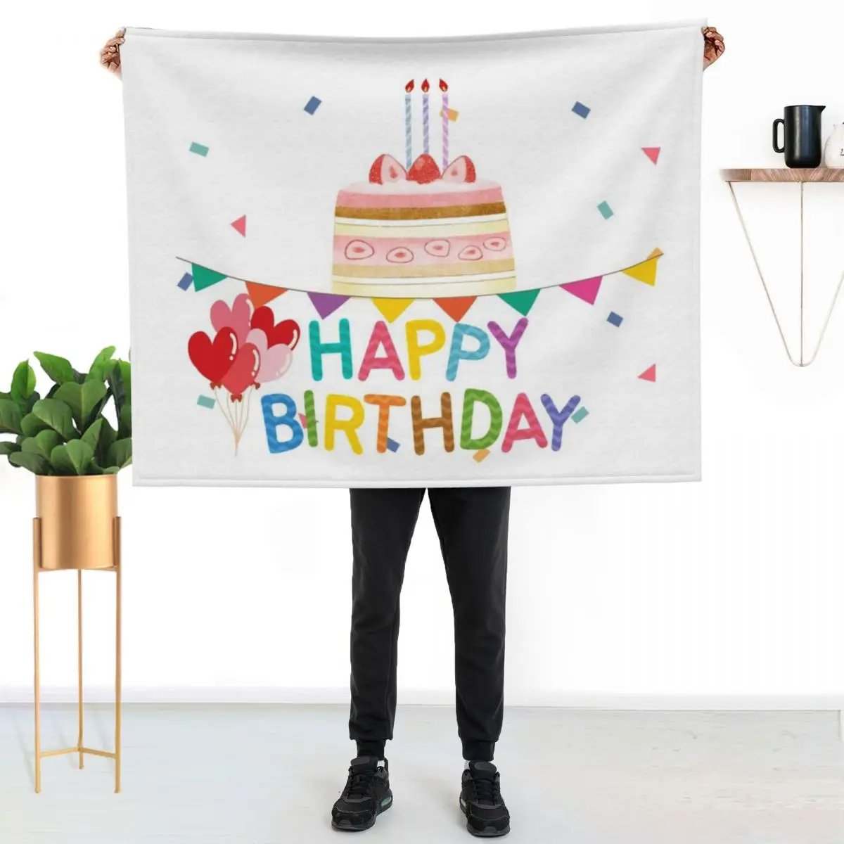happy birthday to you Throw Blanket Color Fast Cozy Throw Blanket