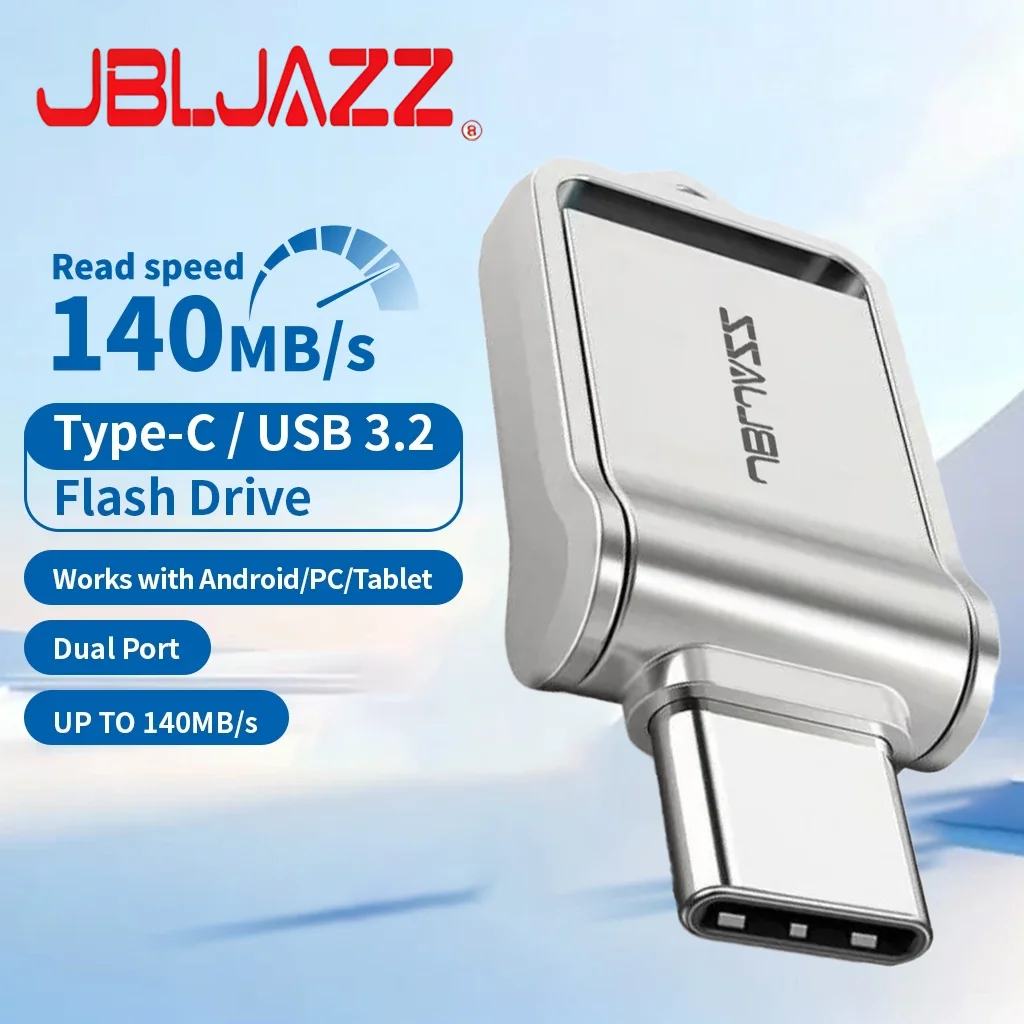 Pendrive USB 3.0 Flash Drive Dual Slot High-Speed Transfer Memory Stick Metal Pen Drive for Data Storage of Photos Videos Files