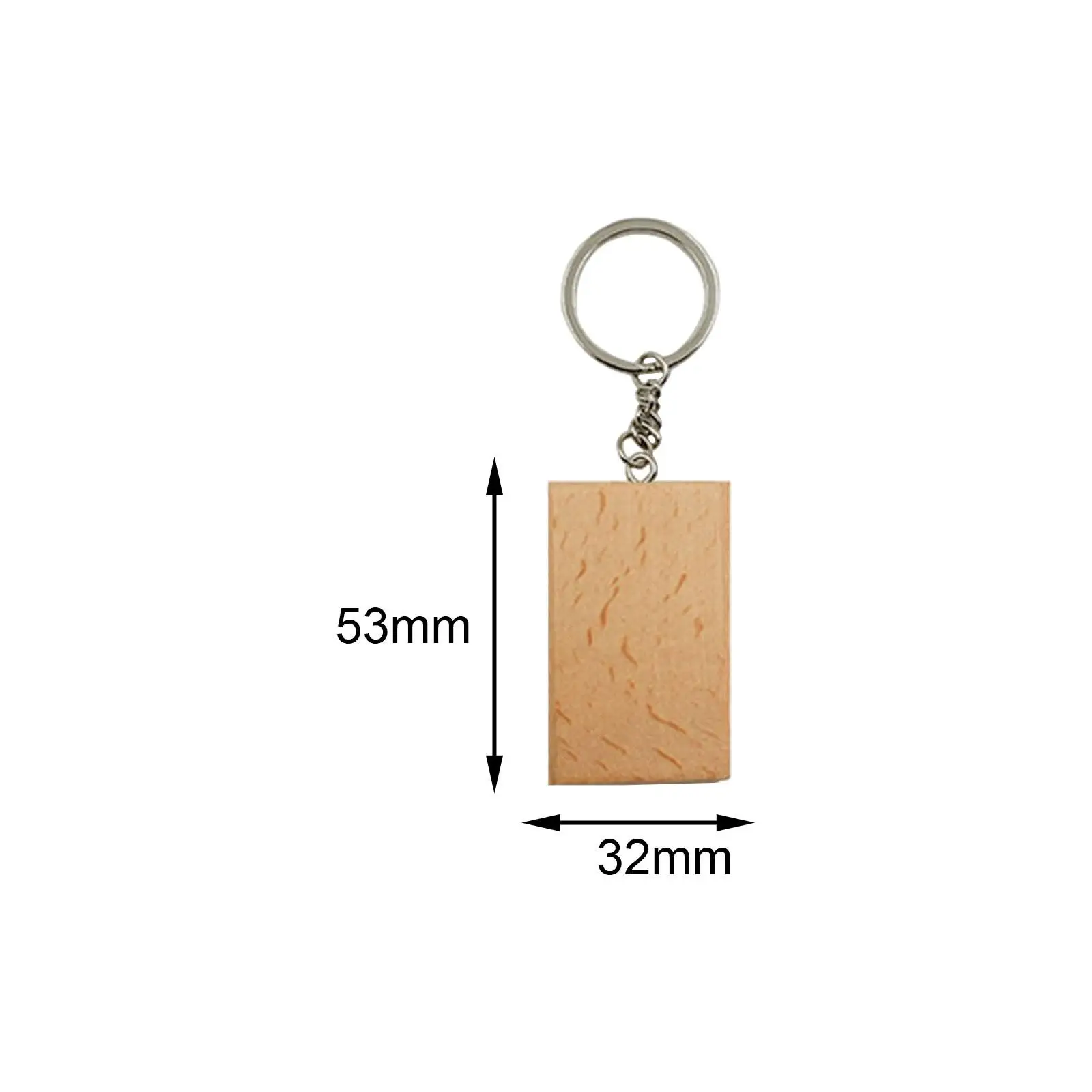 10Pcs Unfinished Wood Keyring Hanging Pendant Ornament Wood Keychain Blank