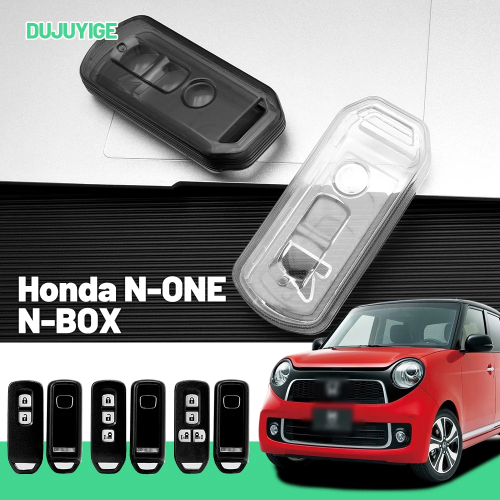 Clear TPU Car Key Case For Honda N-ONE N-BOX 2011-2023 2024 2025 Key Fob Cover Protector Shell Auto Accessories