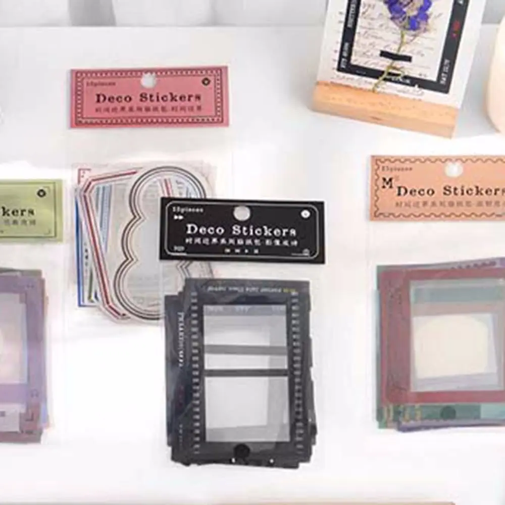 ديكور سكرابوكينغ خلفية الزخرفية خمر والعتاد من الذاكرة ملصقات الحيوانات الأليفة الإطار سلسلة ملصقات ملصقات القرطاسية #5