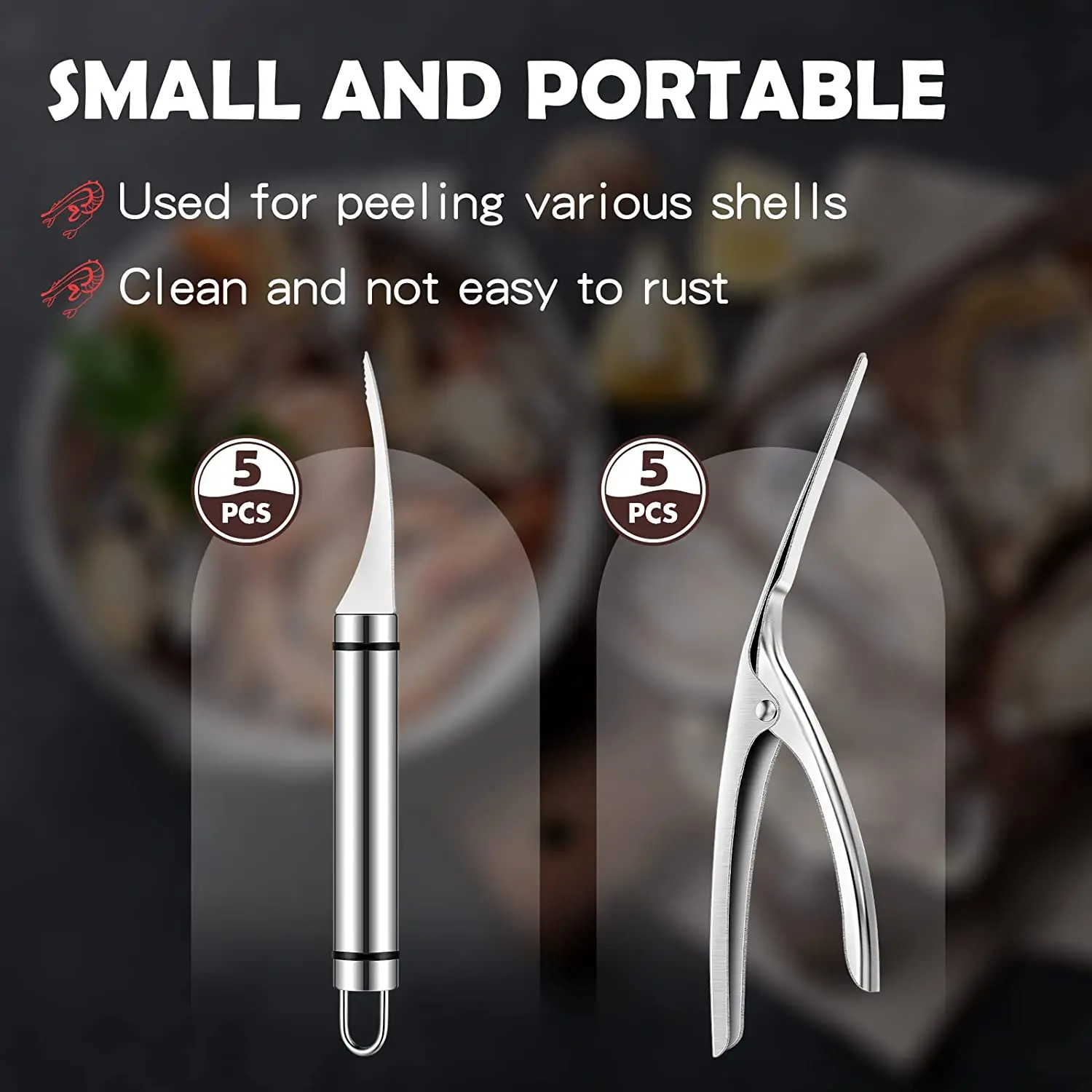 Stainless Steel Shrimp Stripper Peeler Shrimp Line Prawn Shell Peeler  Durable Shrimp Cleaner Knife Kitchen Shrimp Peeling Tools