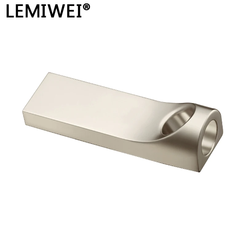 Lemiwei USB แฟลชไดร์ฟ64GB 32GB 16GB 8GB 4GB เพนไดรฟ์ปากกาไดร์ฟไม้ยาวกันน้ำสีเงินยูเอสบีของขวัญ