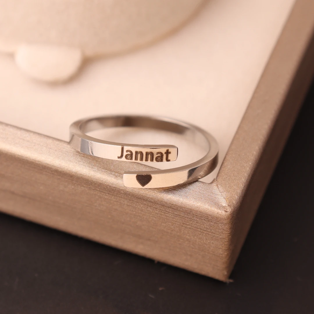 

Custom Double Name Ring Double Baguette Engraved Ring two Layer wedding ring For Women Couple Lovers Jewelry Bijoux Femme