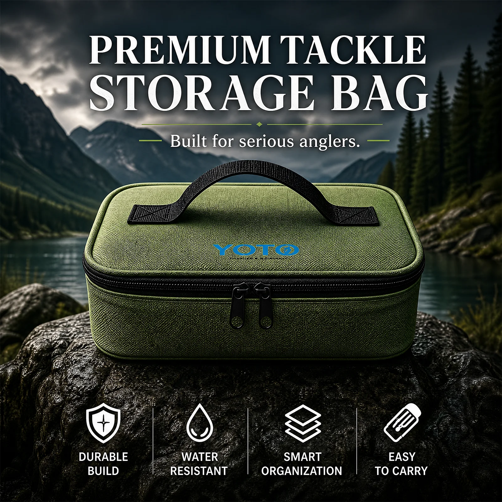 Three sizes of carp fishing bags S, M, L, for storing fishing reels and bait, tackle accessory organizer bag