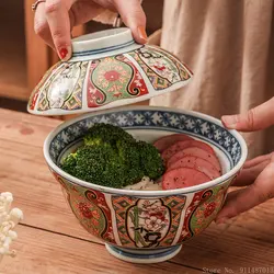 日本の磁器の麺ボウル,蓋付き,病院スタイル,キッチン用品,6インチ