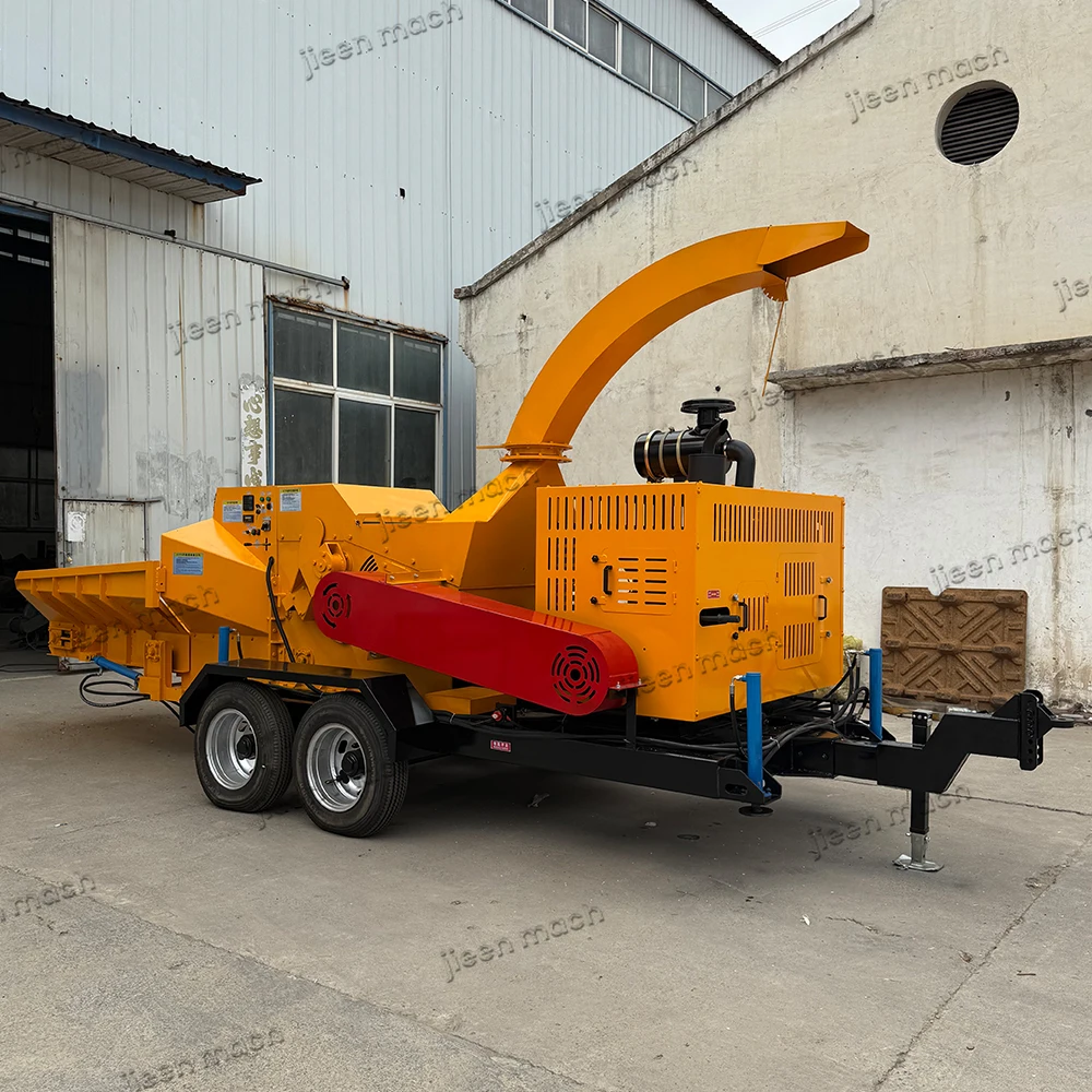 Efficient Heavy Duty Tracked Diesel 35HP Wood Chipper with Hydraulic Feeding for Residential Yard Waste Garden Branch Disposal