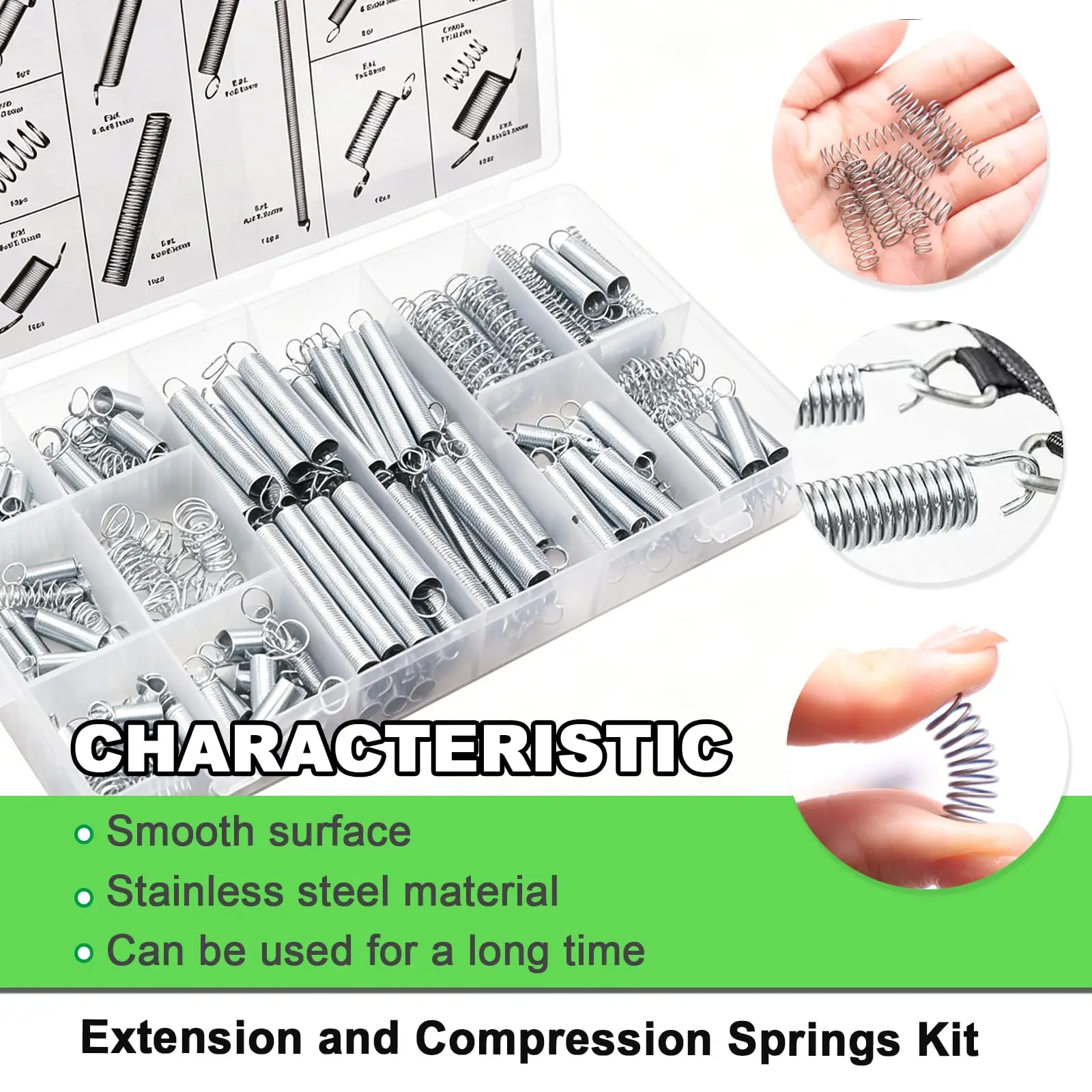 Assortiment De 200 Ressorts AJ TAIAS200 – Extension Et Compression – Acier Zingué