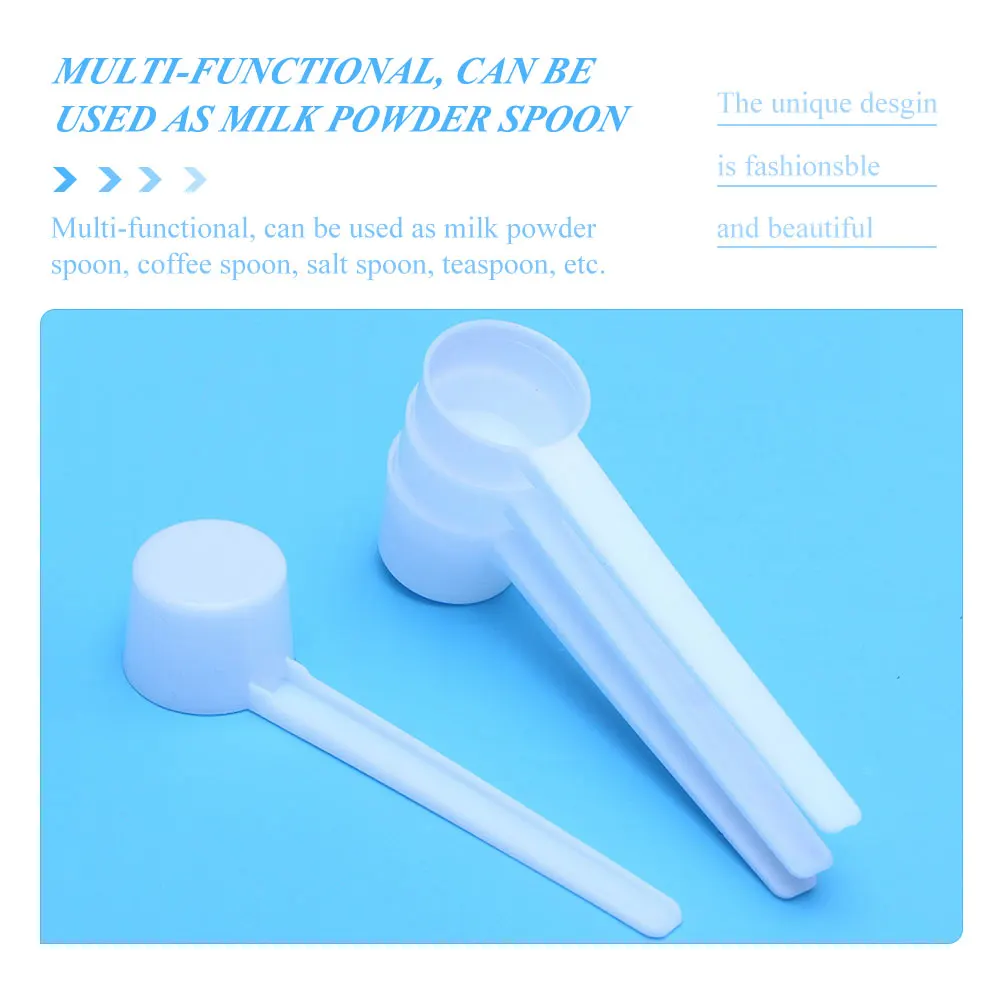 

50 Pcs Newborn Milk Powder Measuring Spoon Scoopers for Water Bottle Liquid White Plastic