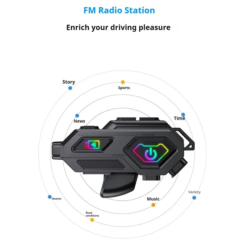 

A51Q-Waterproof And Noise Reduction 4K HD Shooting All-In-One Motorcycle Intercom Helmet Bluetooth Headset Dash Cam