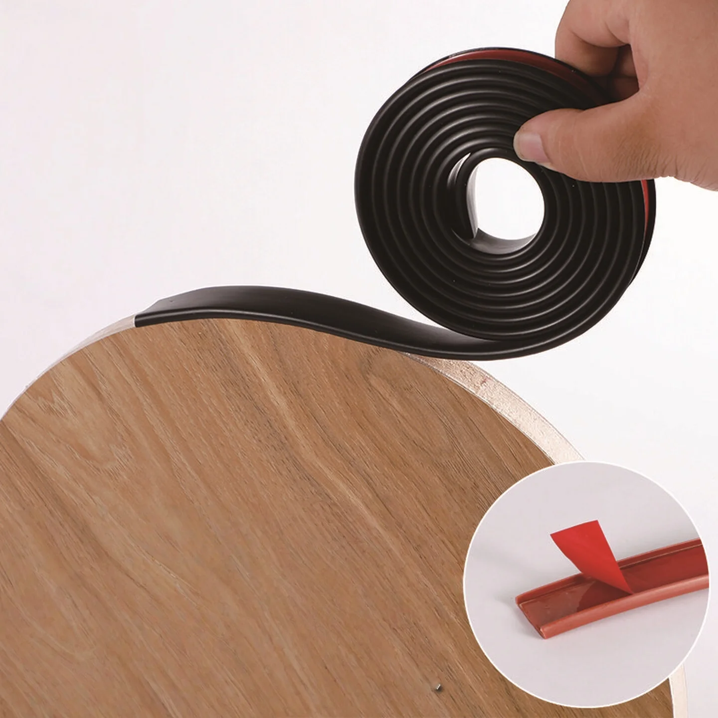    1 rolo 5m/196.85 polegadas em forma de u borda bandeiras móveis tira de borda autoadesiva guarnição protetor de borda flexível