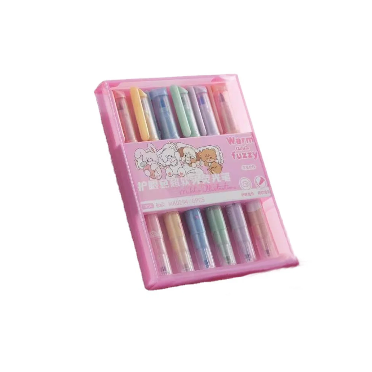 Imagem -06 - Conjunto Double-headed Highlighter Kawaii Papelaria Cor Marcador Escolar Material Estudante Marcador Textbook Highlighter Menina Presentes Peças