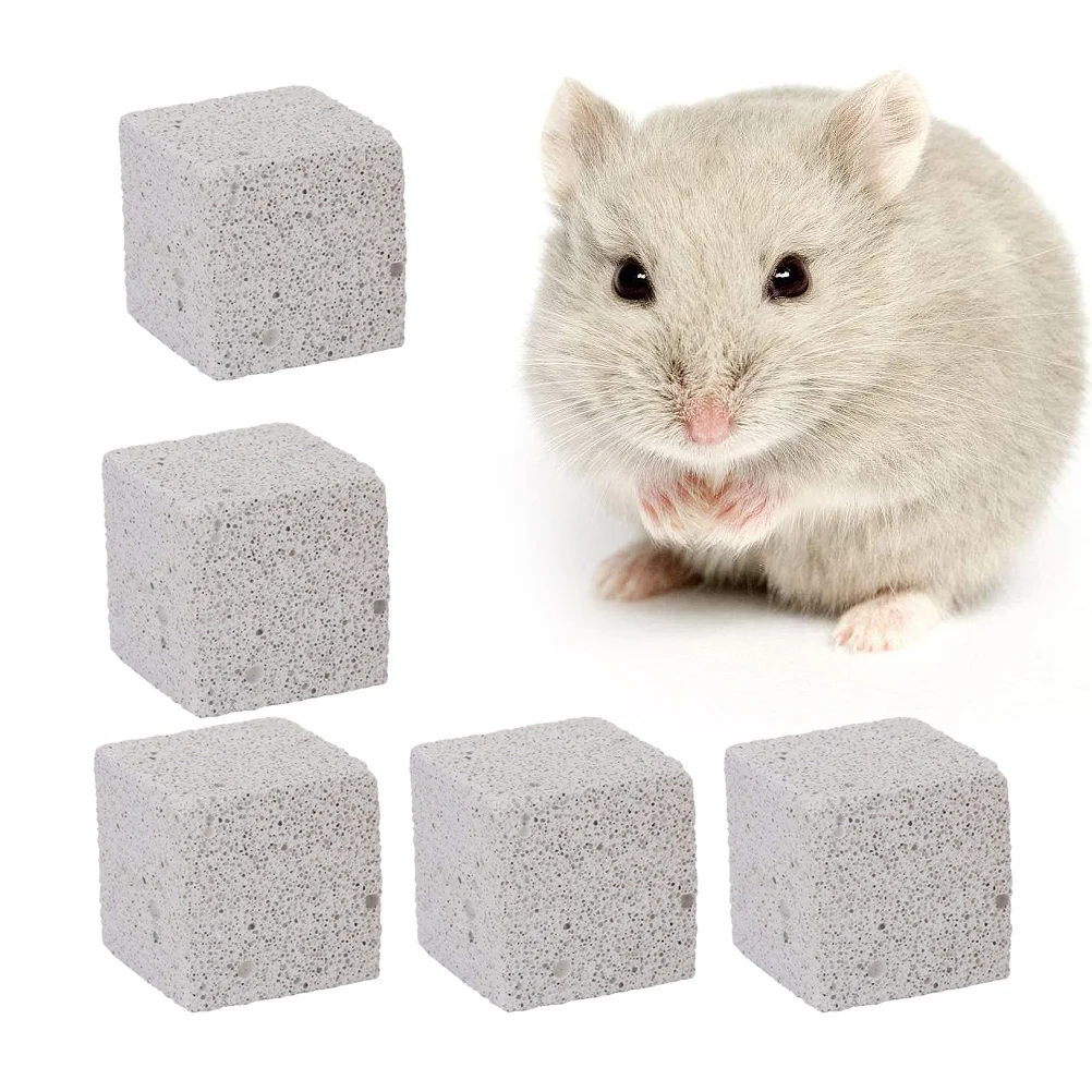 

6Pcs Mineral Stone Calcium Chew Grinder 5cm Natural Pet Teeth Care for Hamster Rabbit Guinea Pig Chinchilla Small Animals