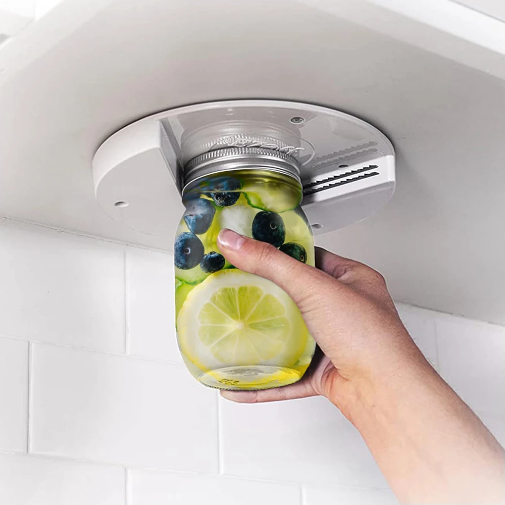 1pc circular abridor de lata armário de cozinha tampa inferior abridor de garrafa mesa inferior abridor de lata