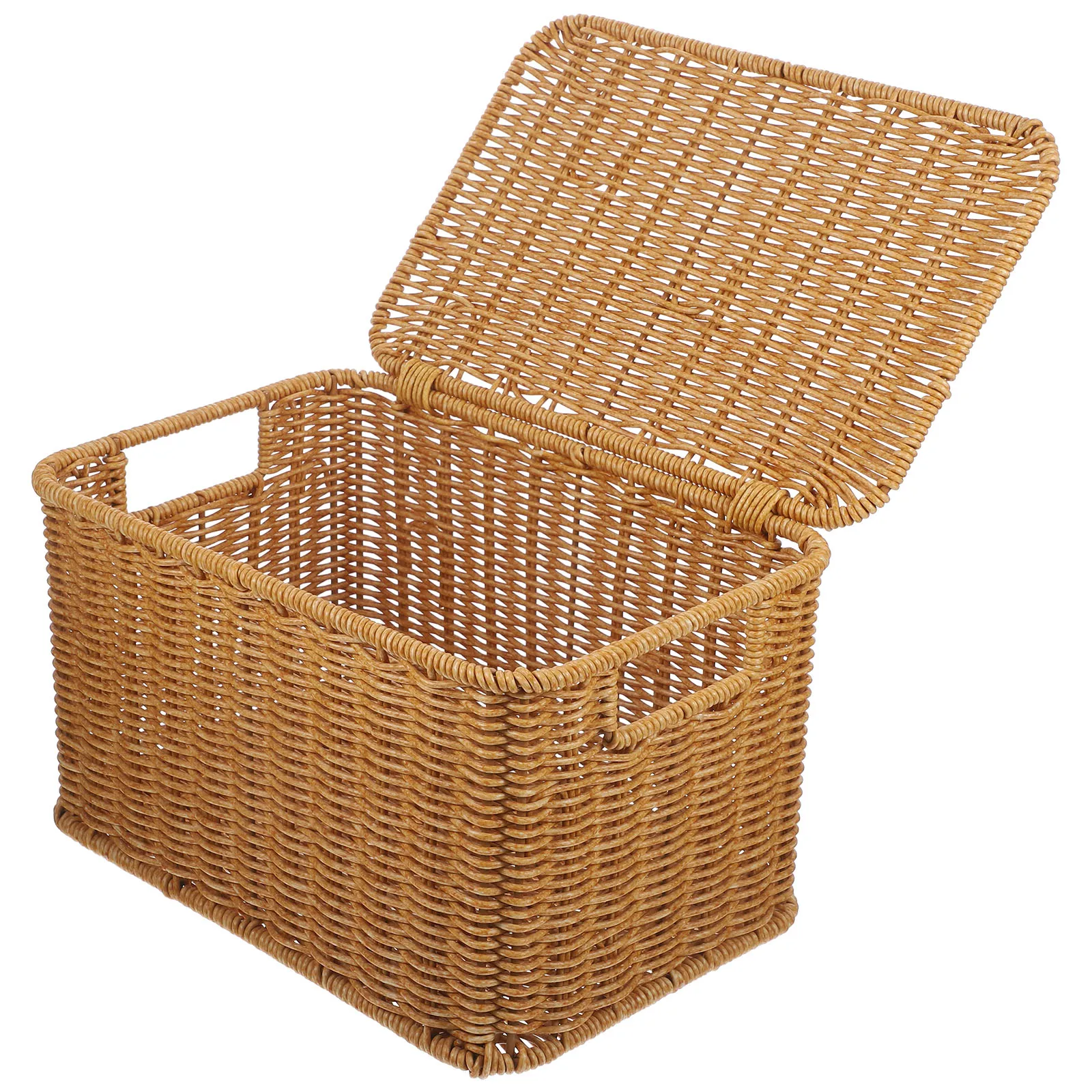 Woven Storage Box Bedroom Clothes Organizer Bins with Lids Decorate Large Wicker Wicker Basket Storage Rattan Wicker Wicker