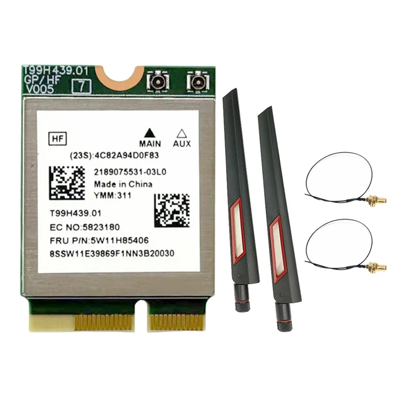

SUNRI-MT7927 Wifi7 Card+2X10DB Antenna 2.4G/5G/6G Tri-Band 8774M MT7927 Wireless Wifi Card BT5.4 Gigabit Wireless Network Card