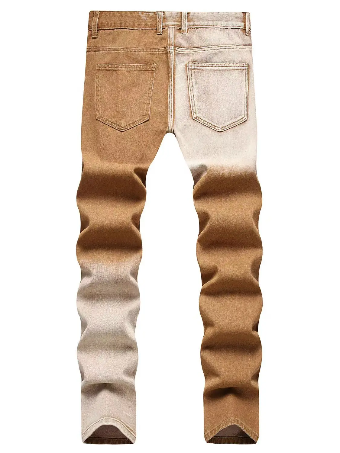 Y2K fashion new men's jeans scratch wash nostalgic stretch slim fit khaki jeans designer hip-hop brand pants hombre