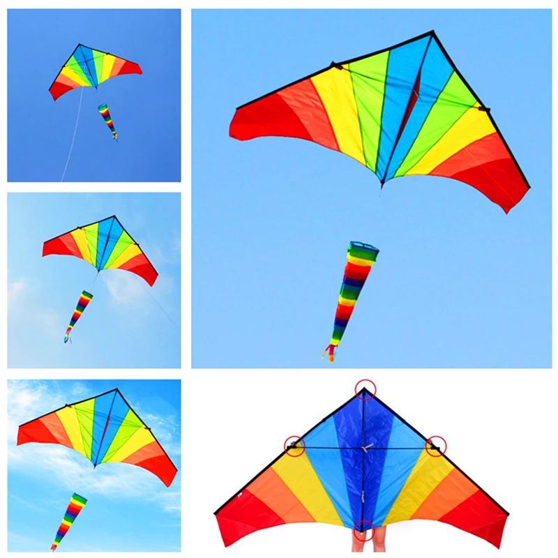 free shipping rainbow delta kite windsocks wholesale kite factory flying bird kites toys kids door styles professional kites fun