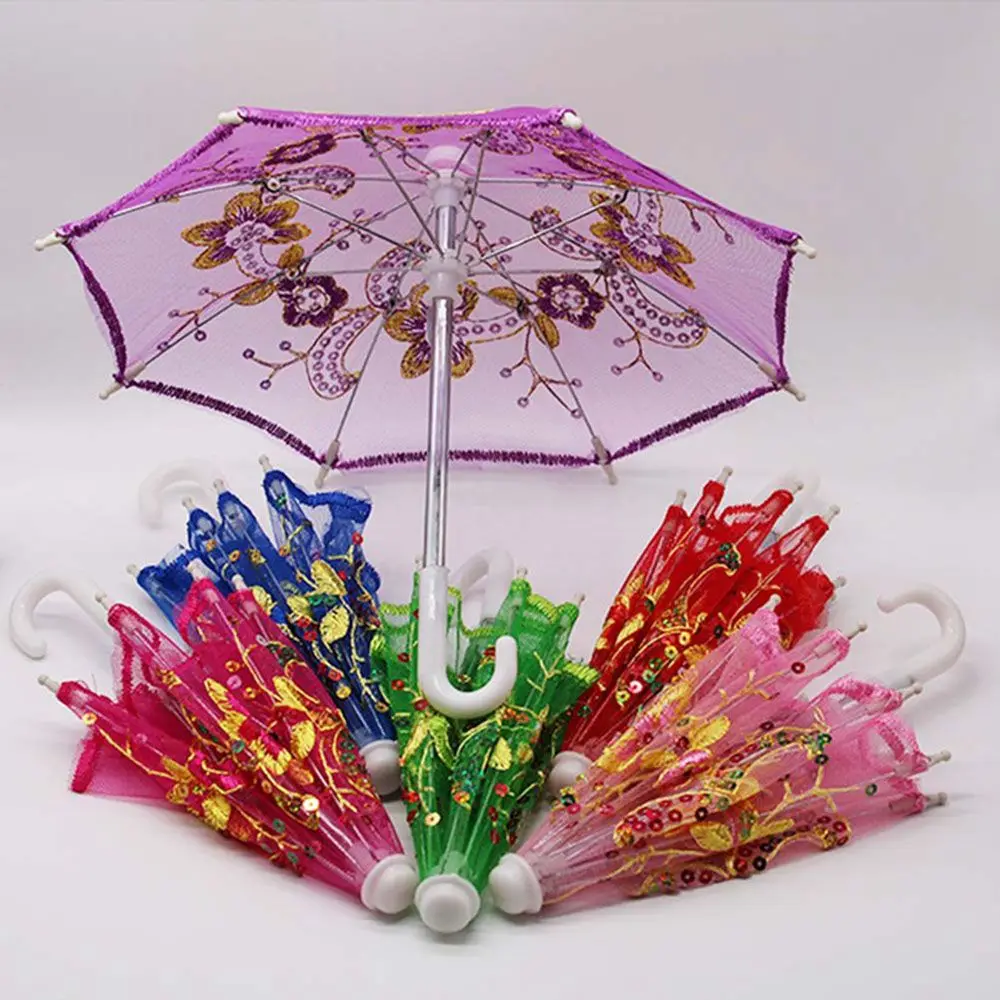 Mini Dolls Toys Sunshade Doll Accessories New Lace Umbrella Embroidered Umbrellas