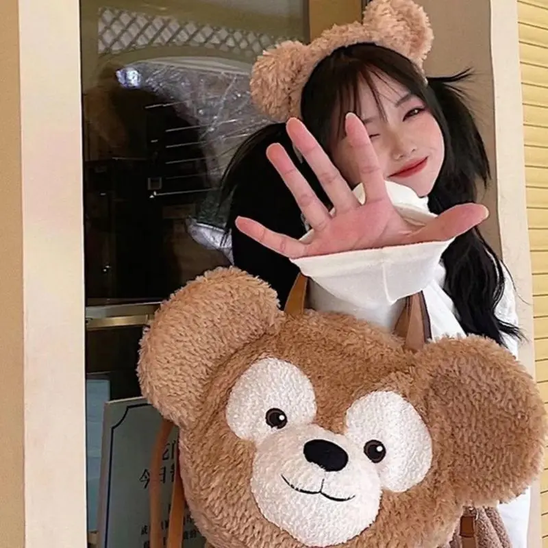 Cartoon Disney Duffy Bear Shelliemay Plush Large Capacity Shoulder Bag Leisure Portable Plushies Kawaii Handbag Birthday Gift