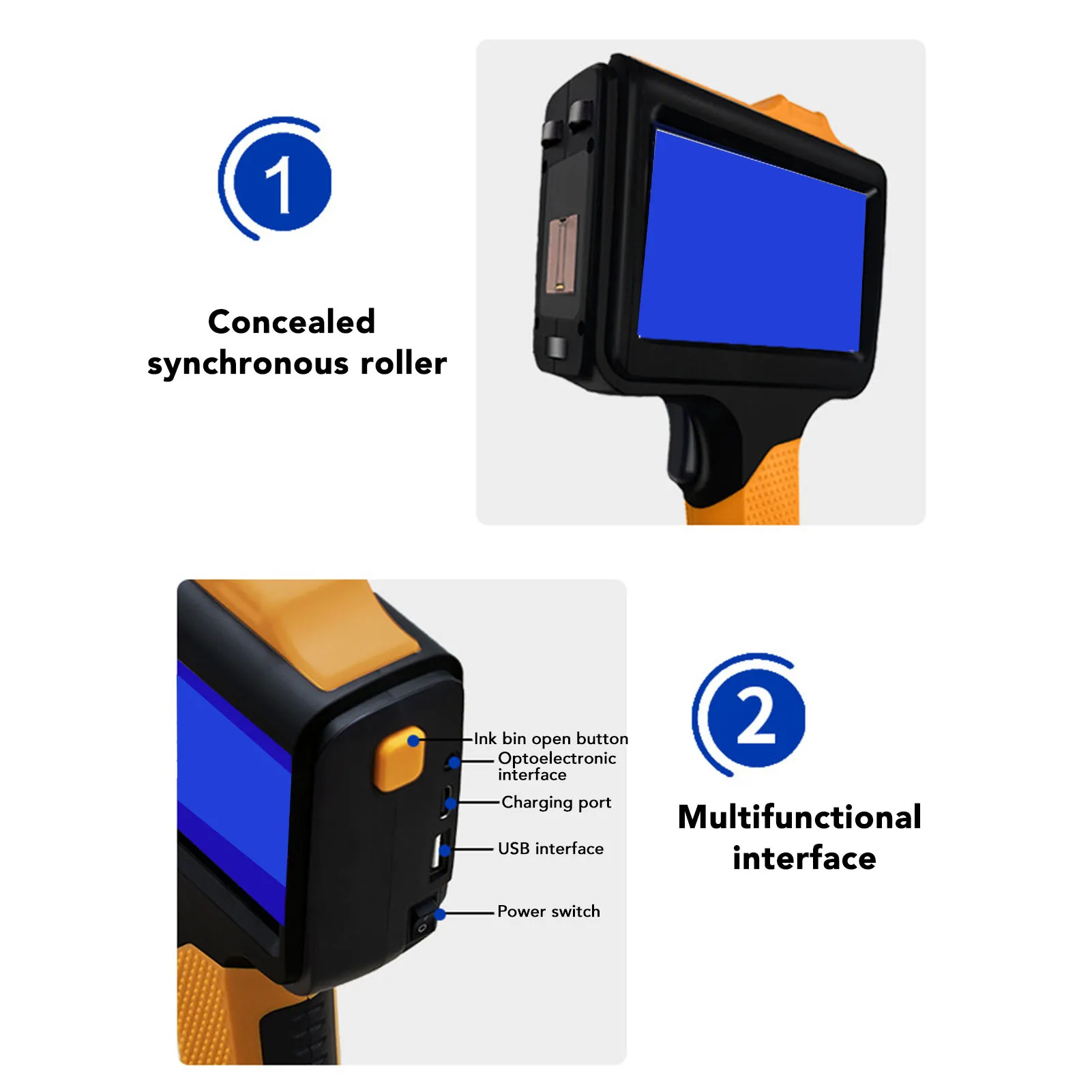 12,7 mm tragbarer Tintenstrahldrucker BT 4,3 Zoll LED-Touchscreen 600 dpi Tintenstrahl-Kodierungsmaschine für Text, Zahlen, Symbole, QR-Codes, Barcodes