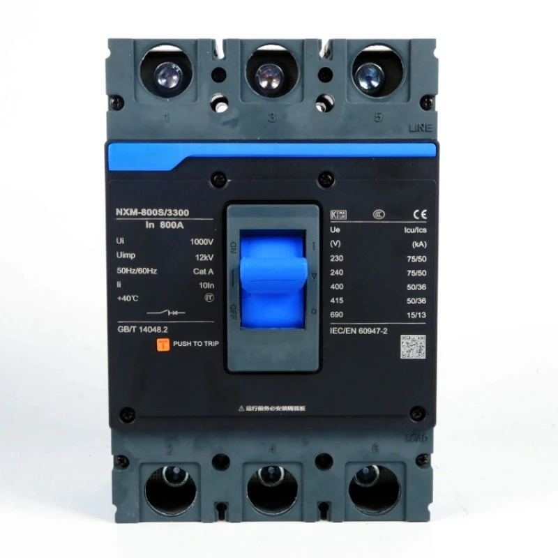 Moulded Case Circuit Breaker 3P Overload Short Circuit Protection Air Switch 125/160/250/400/630/800A MCCB