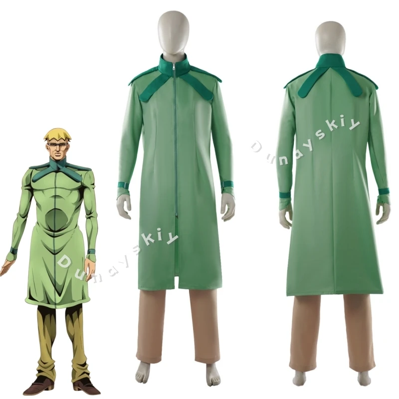 

Steven Steel Cosplay Costume Green Long Coat Pirate Roleplay Pants Clothing Men Adult Outfits Halloween Carnival Disguise Suit
