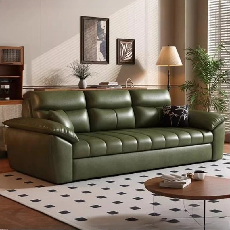 Pull-up Leather Sofas Living Room Modern Folding Pull Out Sofa Bed Storage Full Size Frame Multifunctional Hotel Couch Furniture
