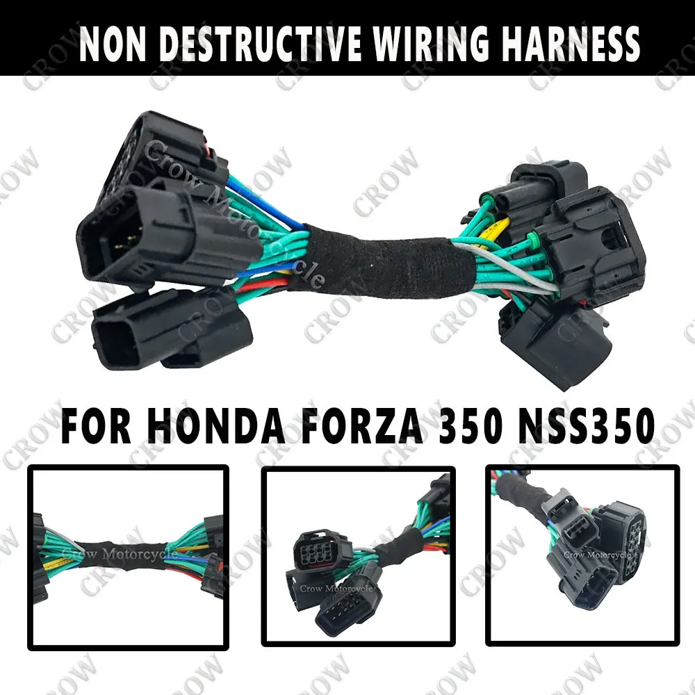 For Honda Ford 350 NSS350 Hazard Warning Light Port Dual Flash Super Light non-destructive Wiring Harness Motorcycle Accessories