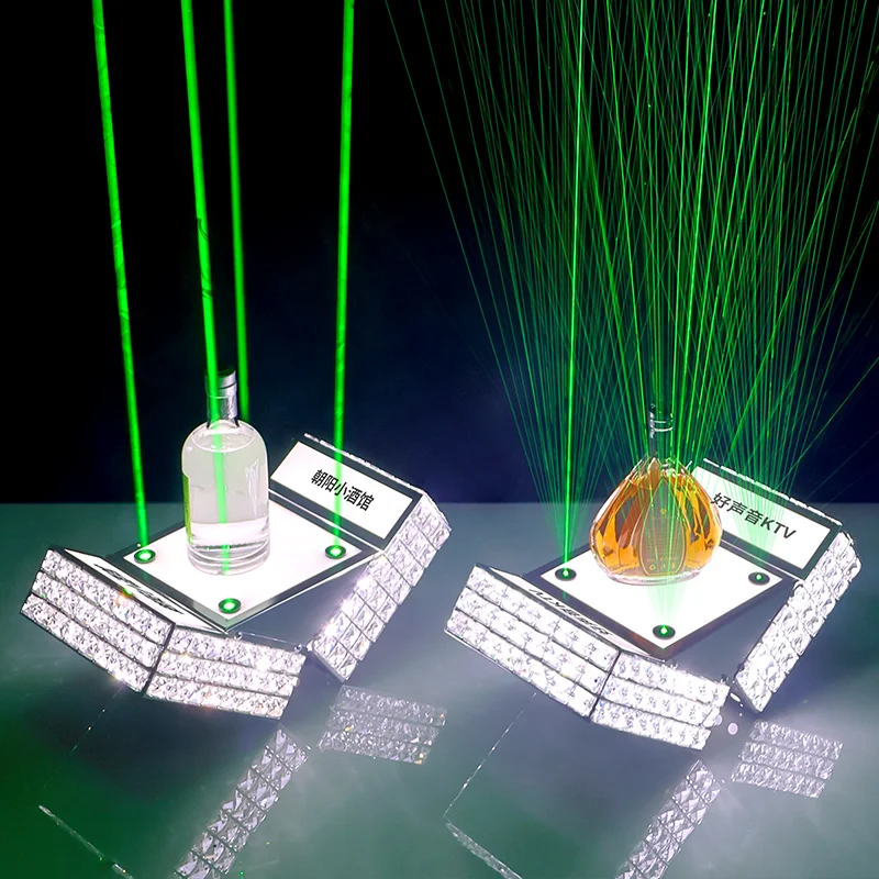 LED Charging Wine Bottle Holder Creative Colorful Light-Up Champagne Rack Laser Acrylic Display for Bar or Lounge