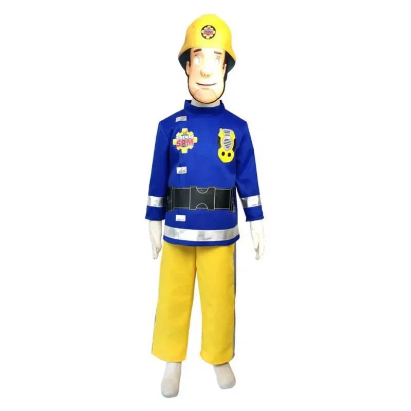 

Fireman Sam Children's Fancy Dress Costume Firefighter Uniform Cosplay Costume Work Clothing Performance Party Christmas Gifts A