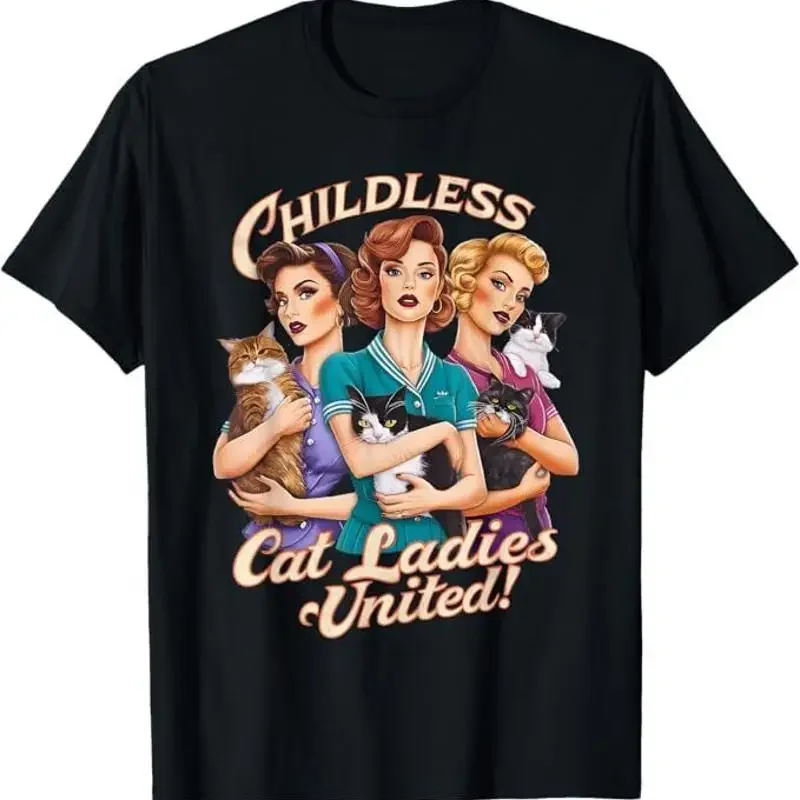 Childless Cat Ladies United T-Shirt, Size S-5XL